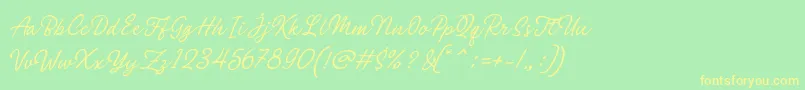 Police Philomena Script – polices jaunes sur fond vert