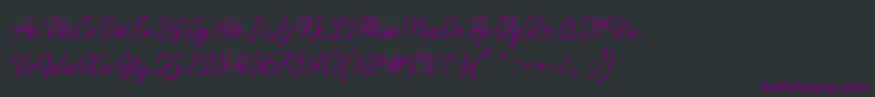 Philomena Script Font – Purple Fonts on Black Background