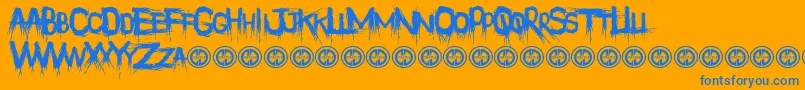 Philophobia-fontti – siniset fontit oranssilla taustalla