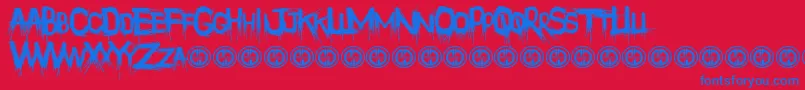 fuente Philophobia – Fuentes Azules Sobre Fondo Rojo