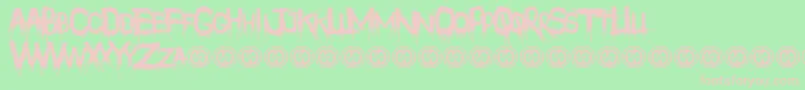 フォントPhilophobia – 緑の背景にピンクのフォント