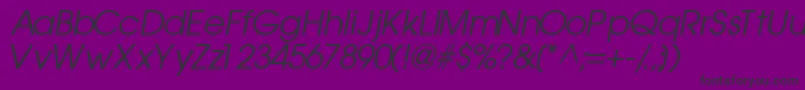 TrendexsskItalic-Schriftart – Schwarze Schriften auf violettem Hintergrund