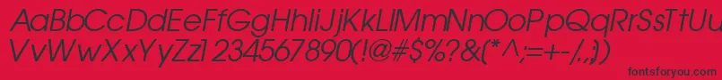 TrendexsskItalic-Schriftart – Schwarze Schriften auf rotem Hintergrund