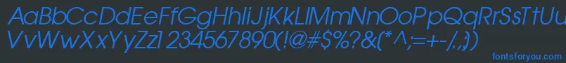TrendexsskItalic Font – Blue Fonts on Black Background