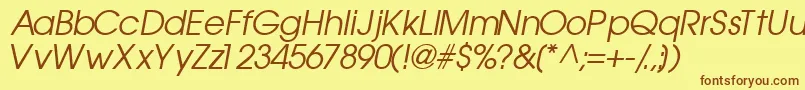 TrendexsskItalic Font – Brown Fonts on Yellow Background