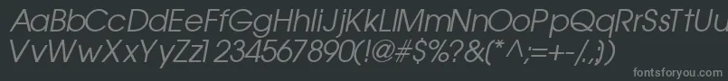TrendexsskItalic Font – Gray Fonts on Black Background