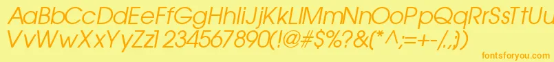 TrendexsskItalic Font – Orange Fonts on Yellow Background