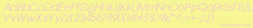 TrendexsskItalic Font – Pink Fonts on Yellow Background