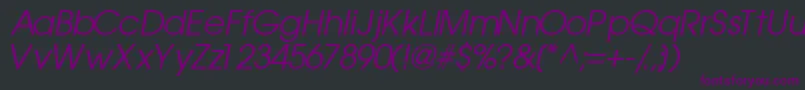 TrendexsskItalic-Schriftart – Violette Schriften auf schwarzem Hintergrund