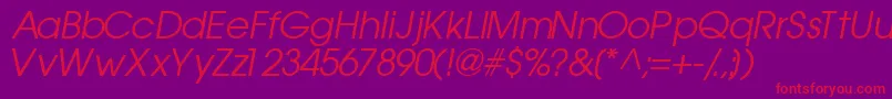 TrendexsskItalic Font – Red Fonts on Purple Background