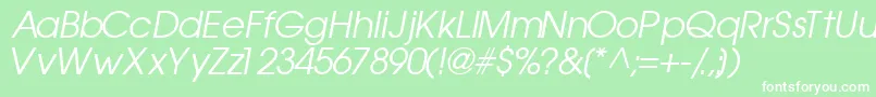 フォントTrendexsskItalic – 緑の背景に白い文字