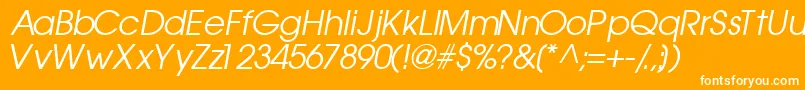 フォントTrendexsskItalic – オレンジの背景に白い文字