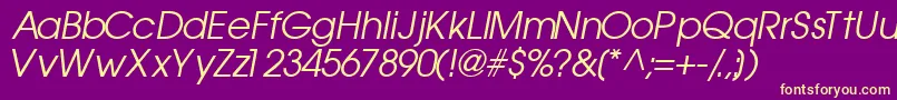 TrendexsskItalic-fontti – keltaiset fontit violetilla taustalla