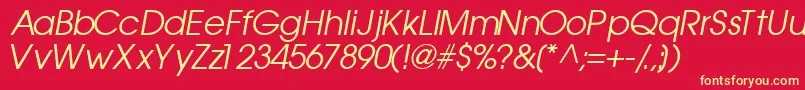 TrendexsskItalic Font – Yellow Fonts on Red Background