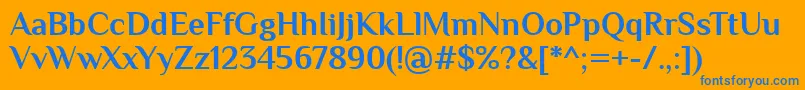 フォントPhilosopher Bold – オレンジの背景に青い文字