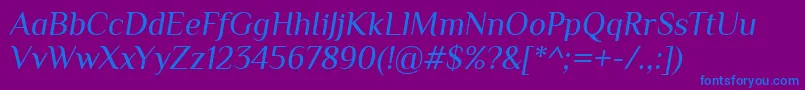 Philosopher Italic Font – Blue Fonts on Purple Background