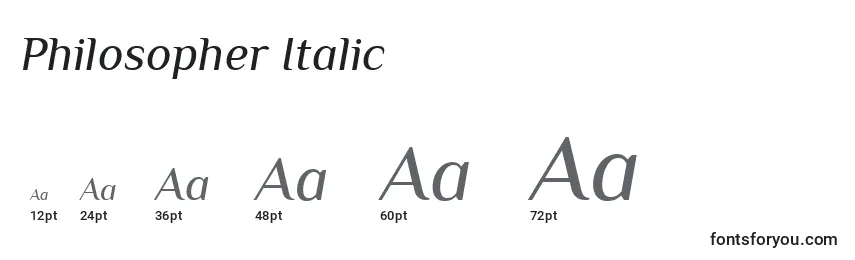 Philosopher Italic Font Sizes