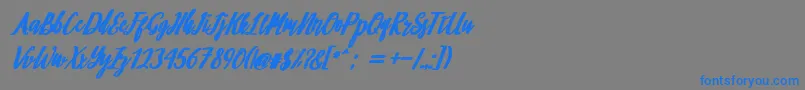 フォントphilosophy – 灰色の背景に青い文字