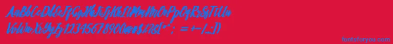 フォントphilosophy – 赤い背景に青い文字