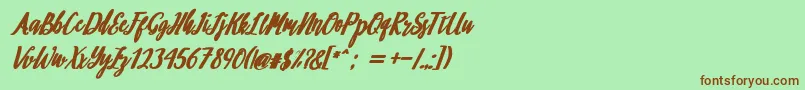 フォントphilosophy – 緑の背景に茶色のフォント