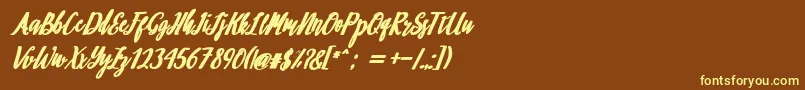 philosophy-fontti – keltaiset fontit ruskealla taustalla