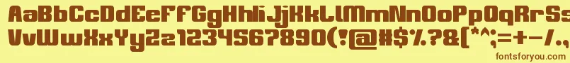 フォントphilosophy – 茶色の文字が黄色の背景にあります。