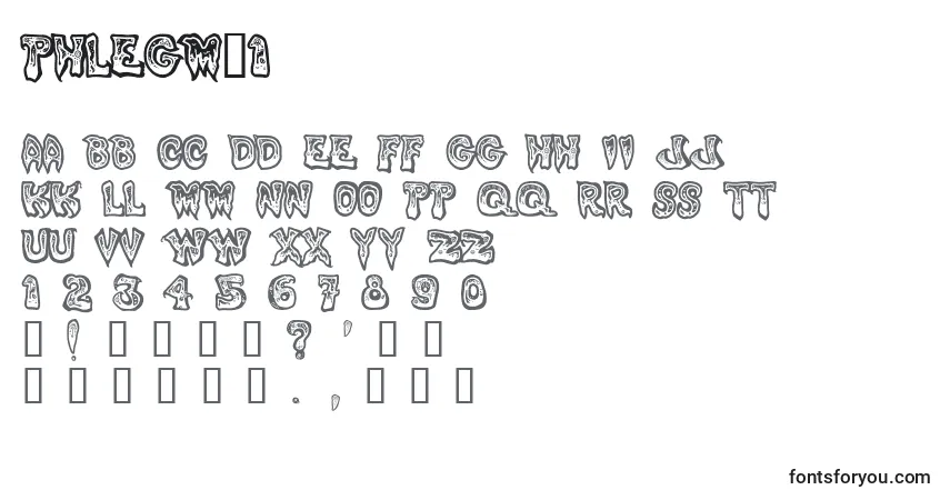 Шрифт PHLEGM~1 – алфавит, цифры, специальные символы