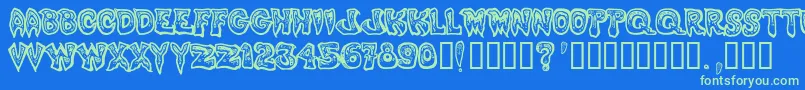 PHLEGM~1 Font – Green Fonts on Blue Background