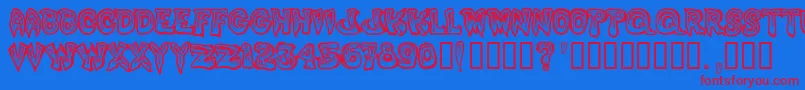 PHLEGM~1 Font – Red Fonts on Blue Background