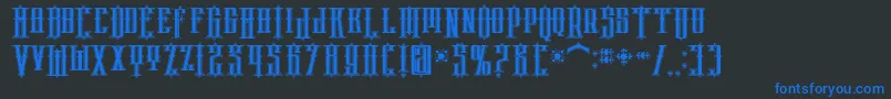 phoenix regular Font – Blue Fonts on Black Background