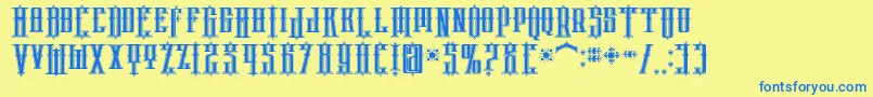 phoenix regular Font – Blue Fonts on Yellow Background
