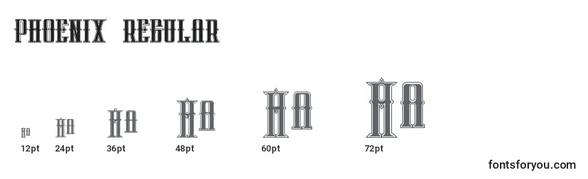 Phoenix regular Font Sizes