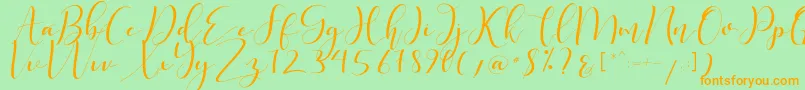 phoenix Font – Orange Fonts on Green Background