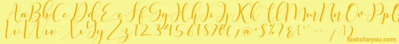 phoenix Font – Orange Fonts on Yellow Background