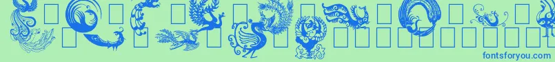 Phoenix-fontti – siniset fontit vihreällä taustalla