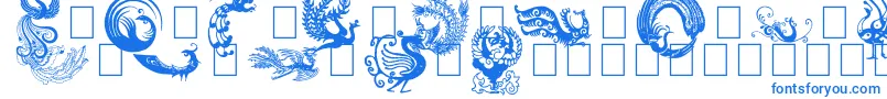Phoenix Font – Blue Fonts on White Background