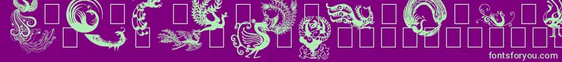 Phoenix Font – Green Fonts on Purple Background