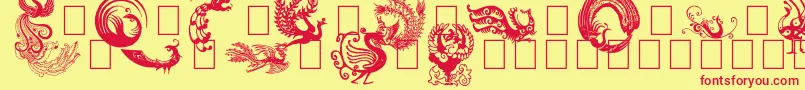 フォントPhoenix – 赤い文字の黄色い背景