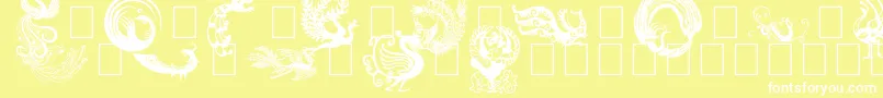 Phoenix-Schriftart – Weiße Schriften auf gelbem Hintergrund