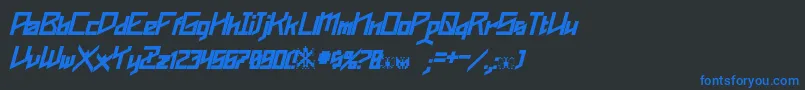 Шрифт Phoenixians Bold Italic – синие шрифты на чёрном фоне