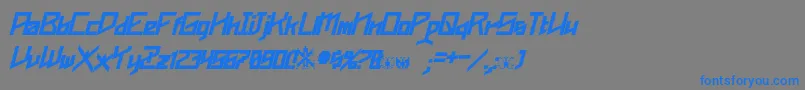 Phoenixians Bold Italic-fontti – siniset fontit harmaalla taustalla