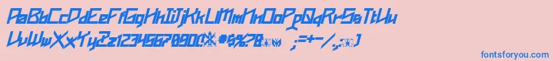 Шрифт Phoenixians Bold Italic – синие шрифты на розовом фоне