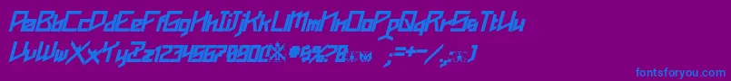 Phoenixians Bold Italic-fontti – siniset fontit violetilla taustalla