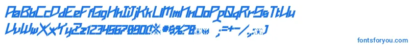 Phoenixians Bold Italic-fontti – siniset fontit valkoisella taustalla