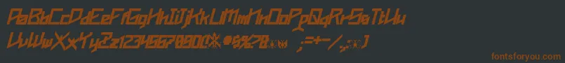 Шрифт Phoenixians Bold Italic – коричневые шрифты на чёрном фоне