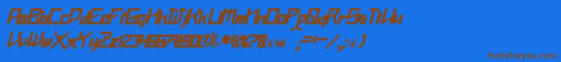 Шрифт Phoenixians Bold Italic – коричневые шрифты на синем фоне