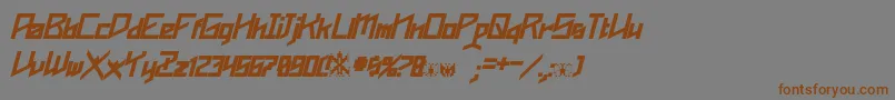 Шрифт Phoenixians Bold Italic – коричневые шрифты на сером фоне