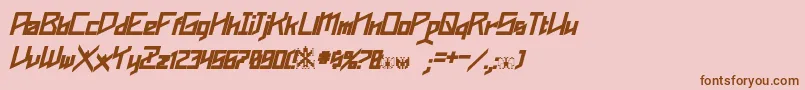 フォントPhoenixians Bold Italic – ピンクの背景に茶色のフォント