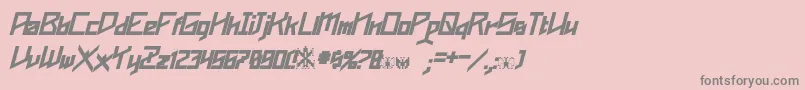 フォントPhoenixians Bold Italic – ピンクの背景に灰色の文字