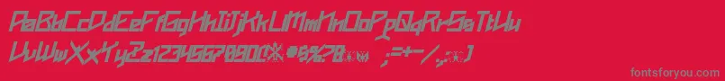 Czcionka Phoenixians Bold Italic – szare czcionki na czerwonym tle
